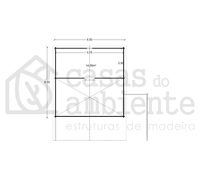 Casa de Madeira - Cabana de 47,3m2 (33m2+14,3m2)