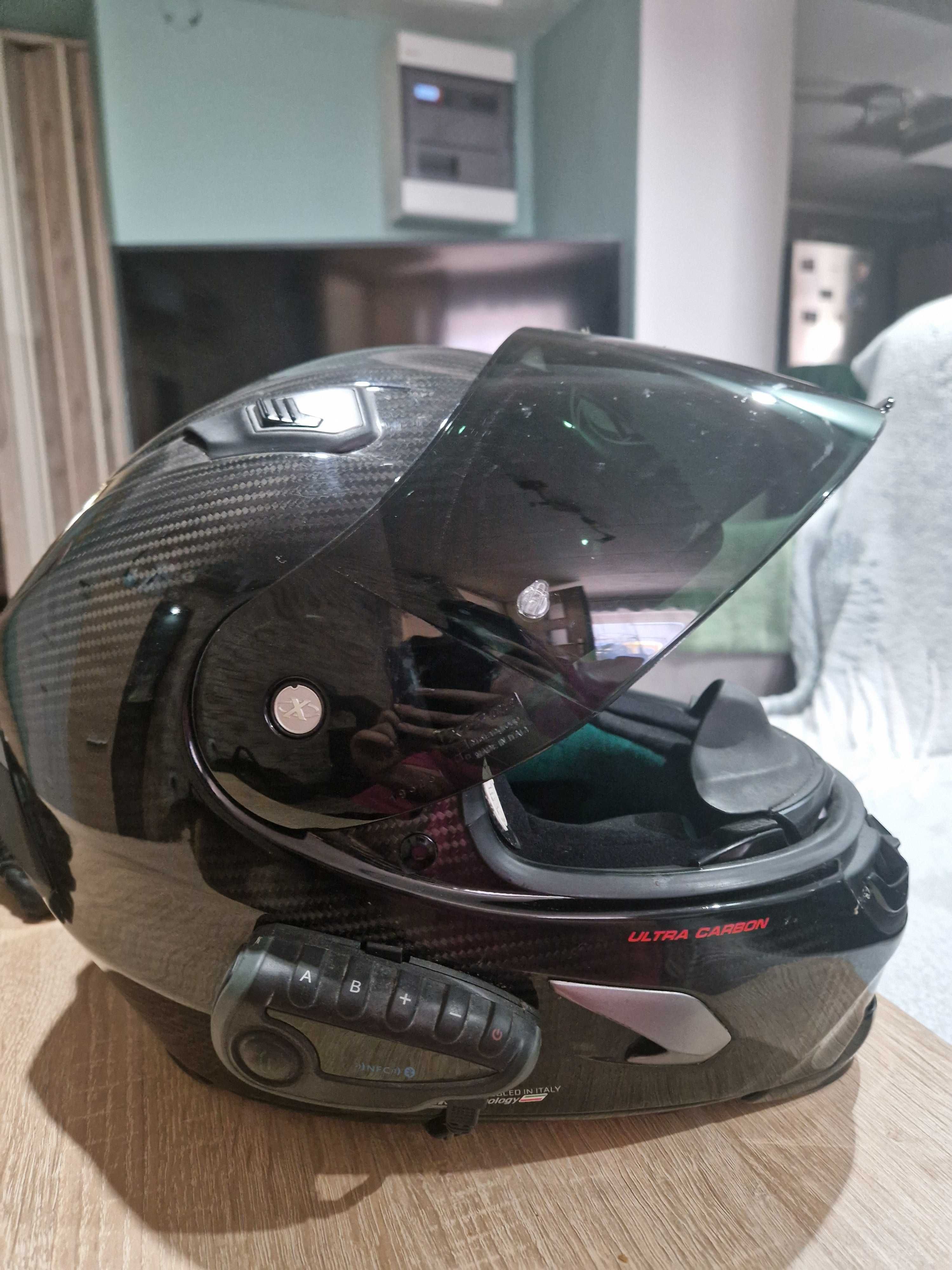 Kask xlite 803 carbon interkom motocyklowy zestaw