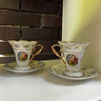 Czeska porcelana vintage thun filiżanki wyższe opalizujące boginie