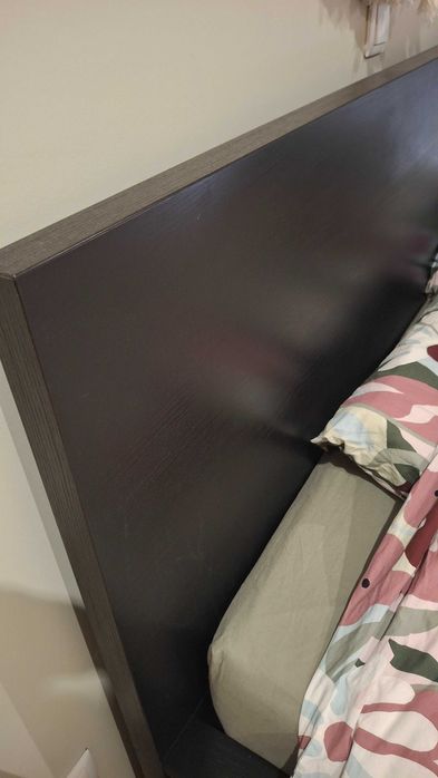 Cama MALM preta com gavetas 160x200