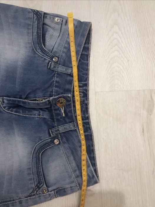 Spodnie z przeszyciami, kieszeniami, niski stan xxs/xs