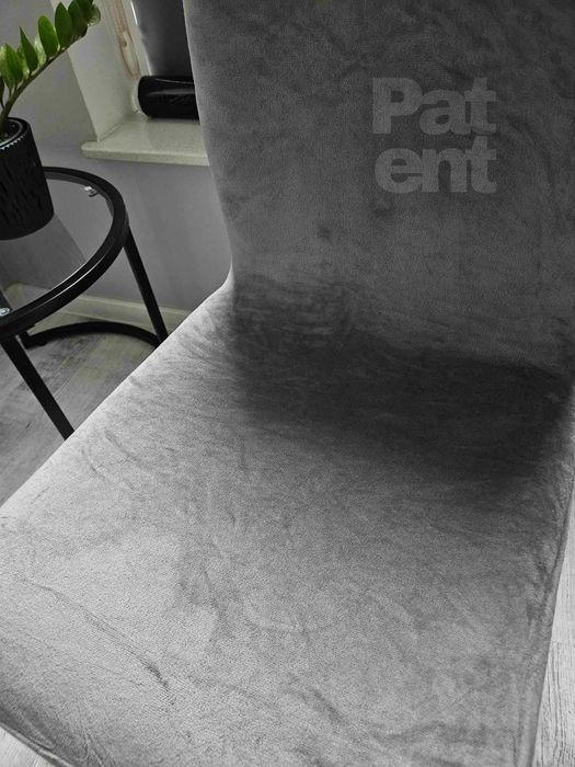 Pokrowce na krzesła miękkie welurowe komplet szare 4 sztuki