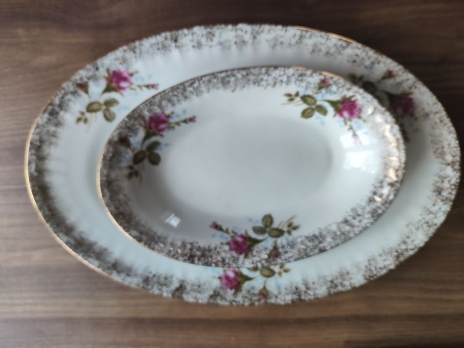 Półmisek i patera salaterka sledziarka schlesische handarbeit