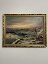 Piękny stary obraz olejny - Grenlandia - Kai Jensen