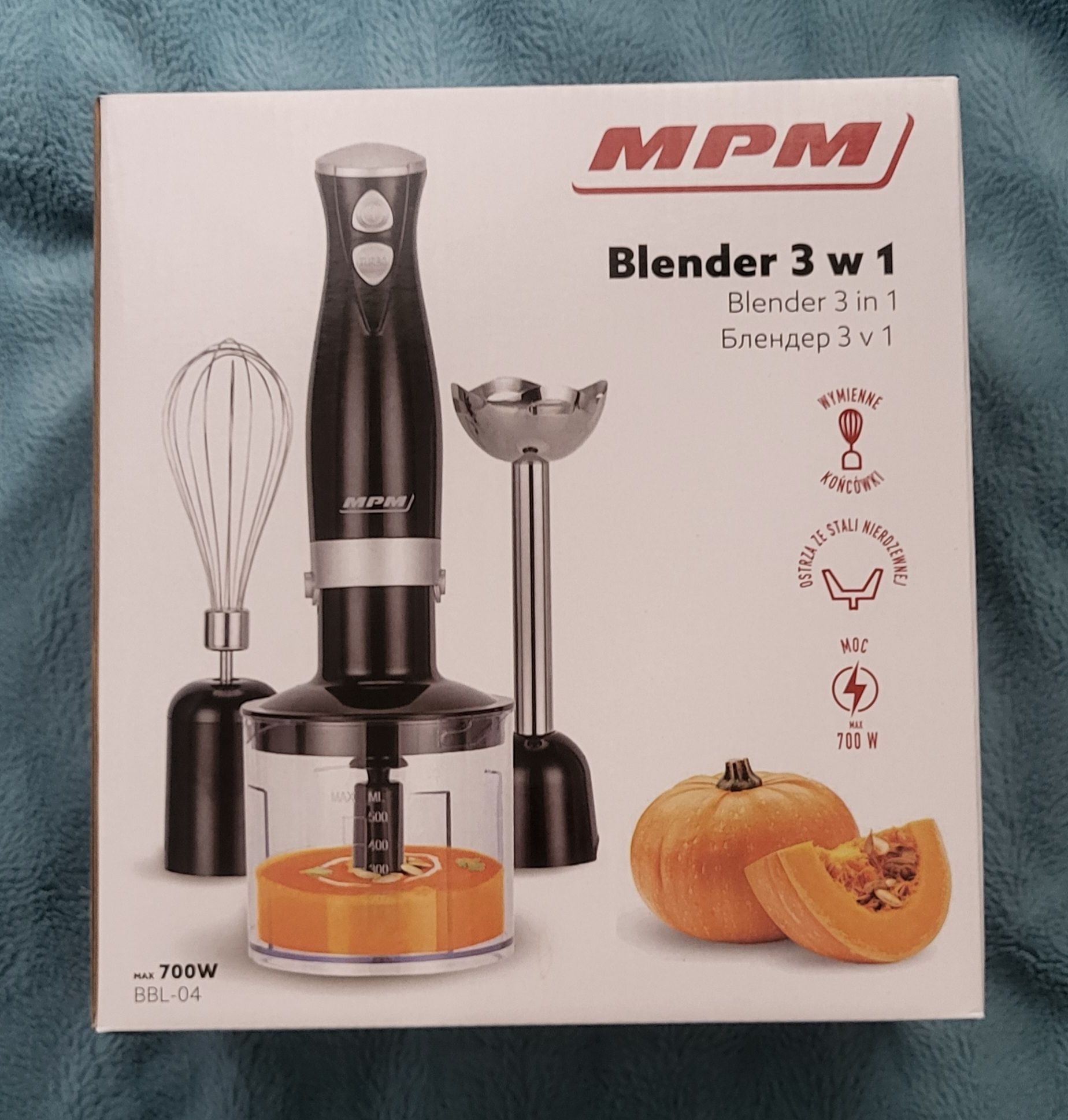 Nowy Blender 3w1 700W MPM Czarny