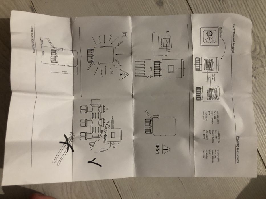 Електротермічні актуатори для теплої підлоги