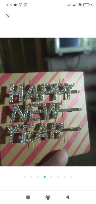 Набор из 3-х новогодних заколок Happy New Year