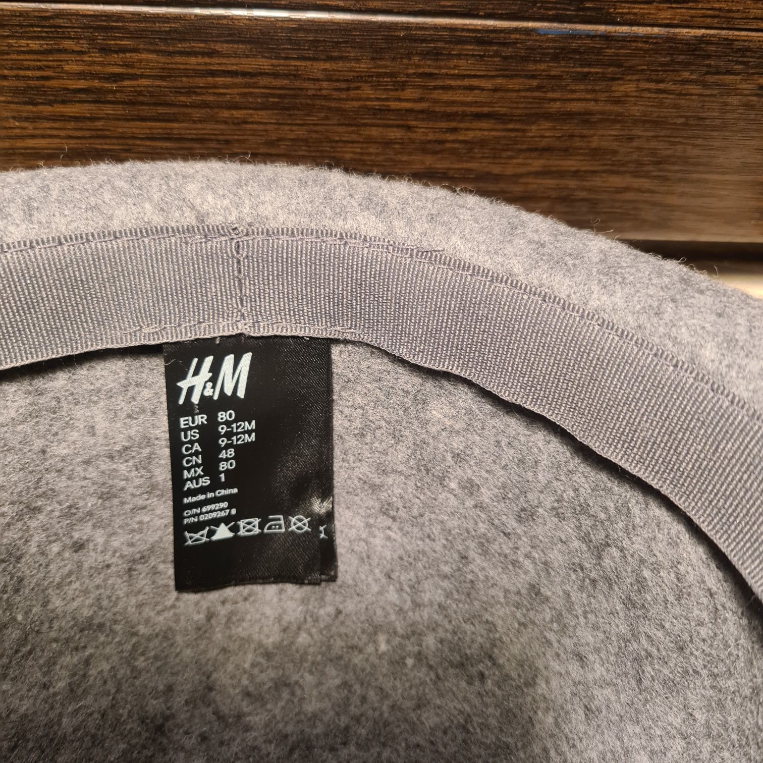 Kapelusz H&M 9 -12 miesięcy 80cm. 100% wełna!!!