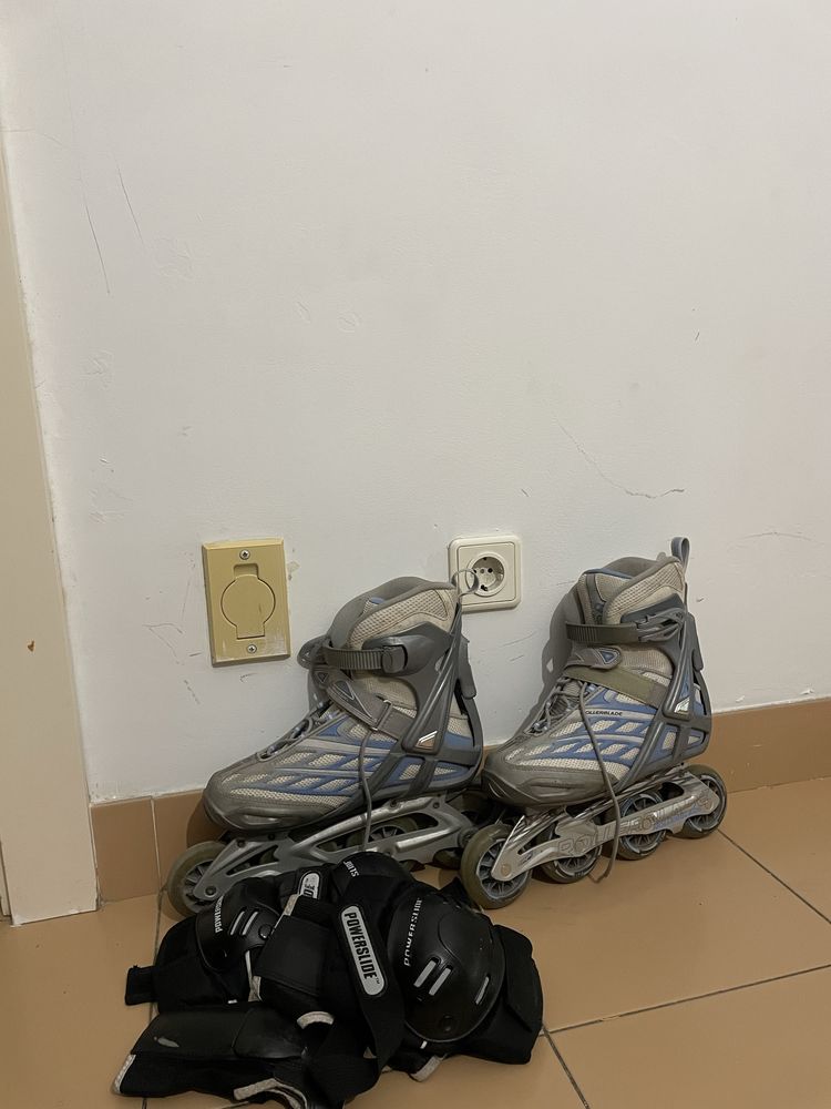 Patins em linha Rollerblade + proteções – Tamanho 39-41