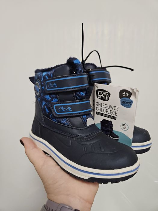 Buty zimowe kozaki śniegowce chłopięce dla chłopca rozmiar 28