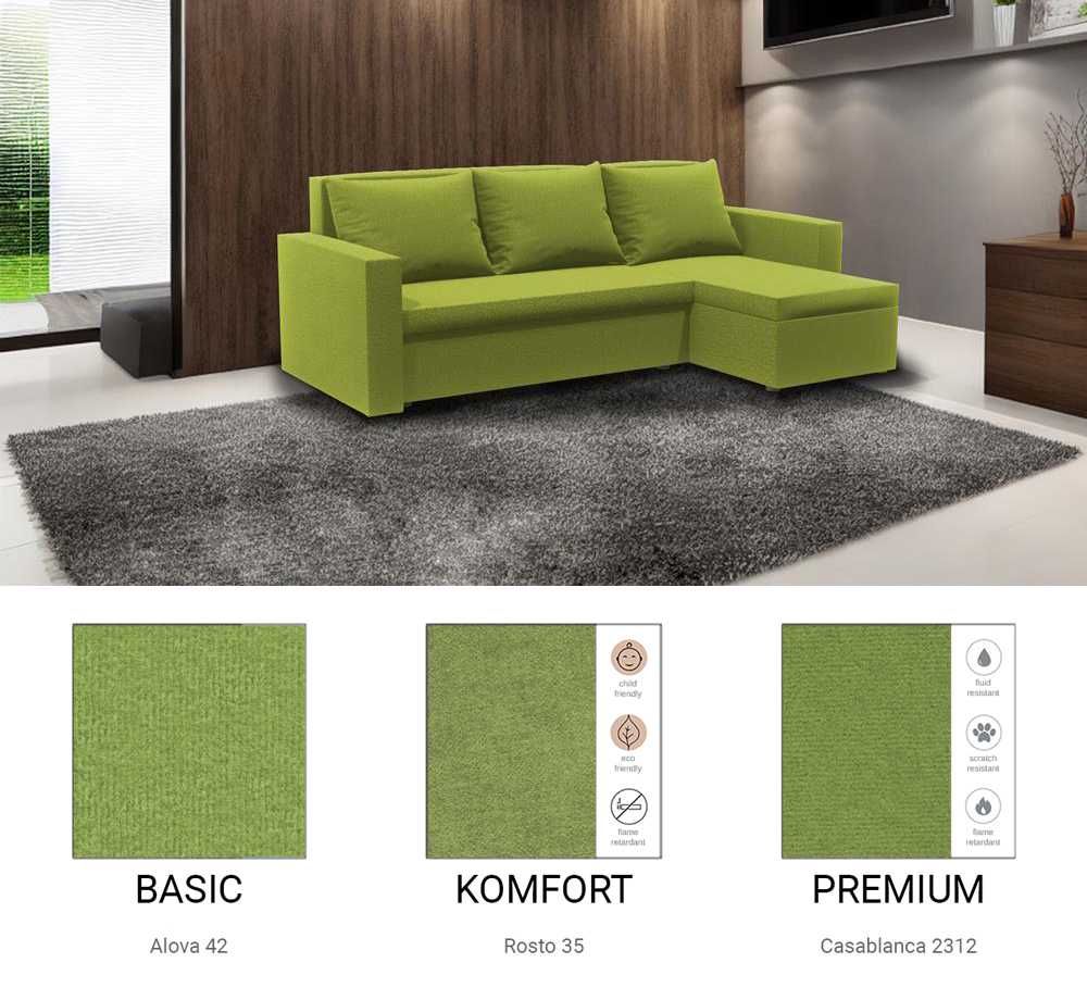 Narożnik z funkcją spania Loft / Różne kolory / Raty / SZYBKA DOSTAWA!