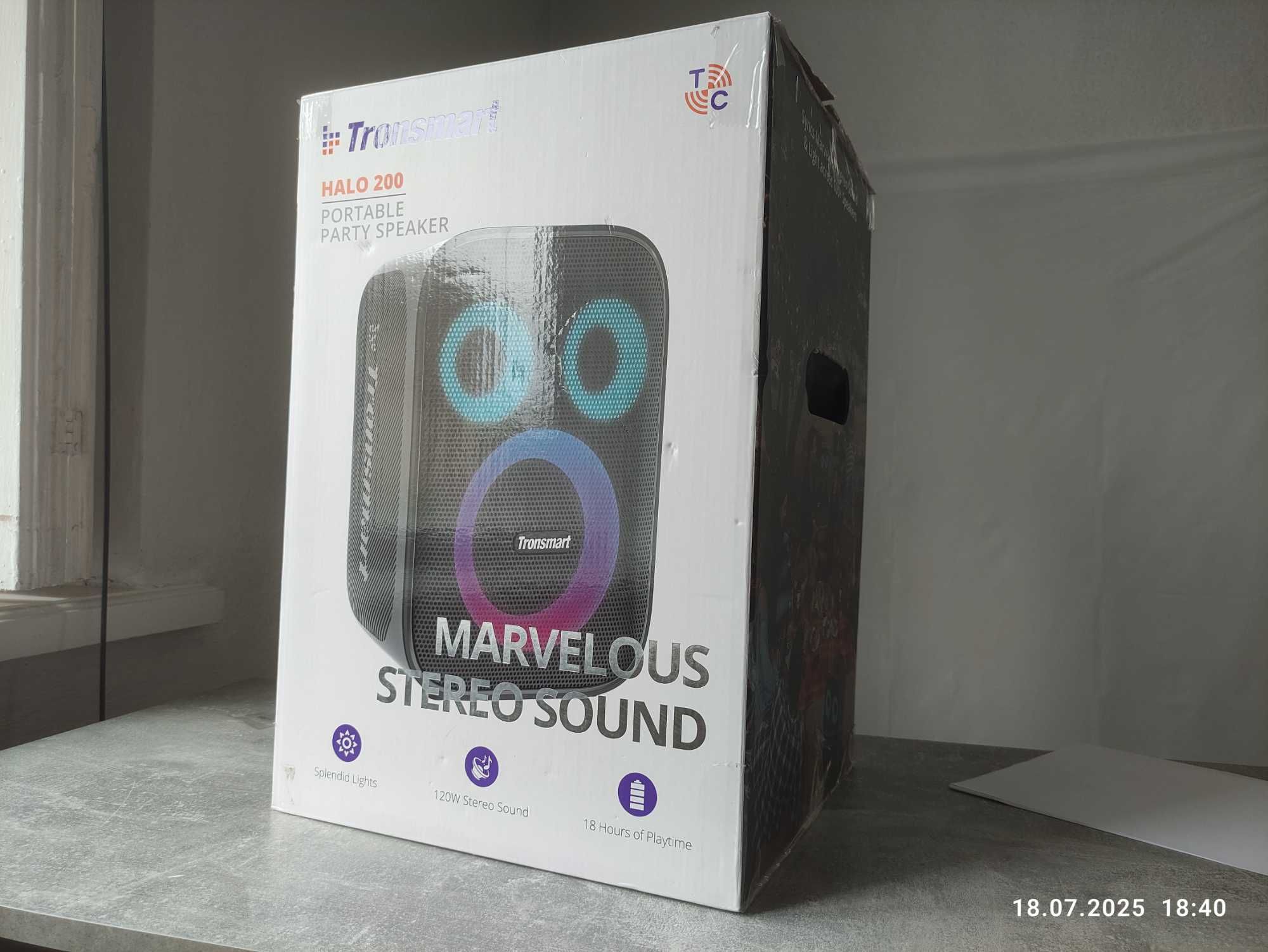 Акустика Tronsmart Halo 200 / Новая мощная колонка с подсветкой с АКБ