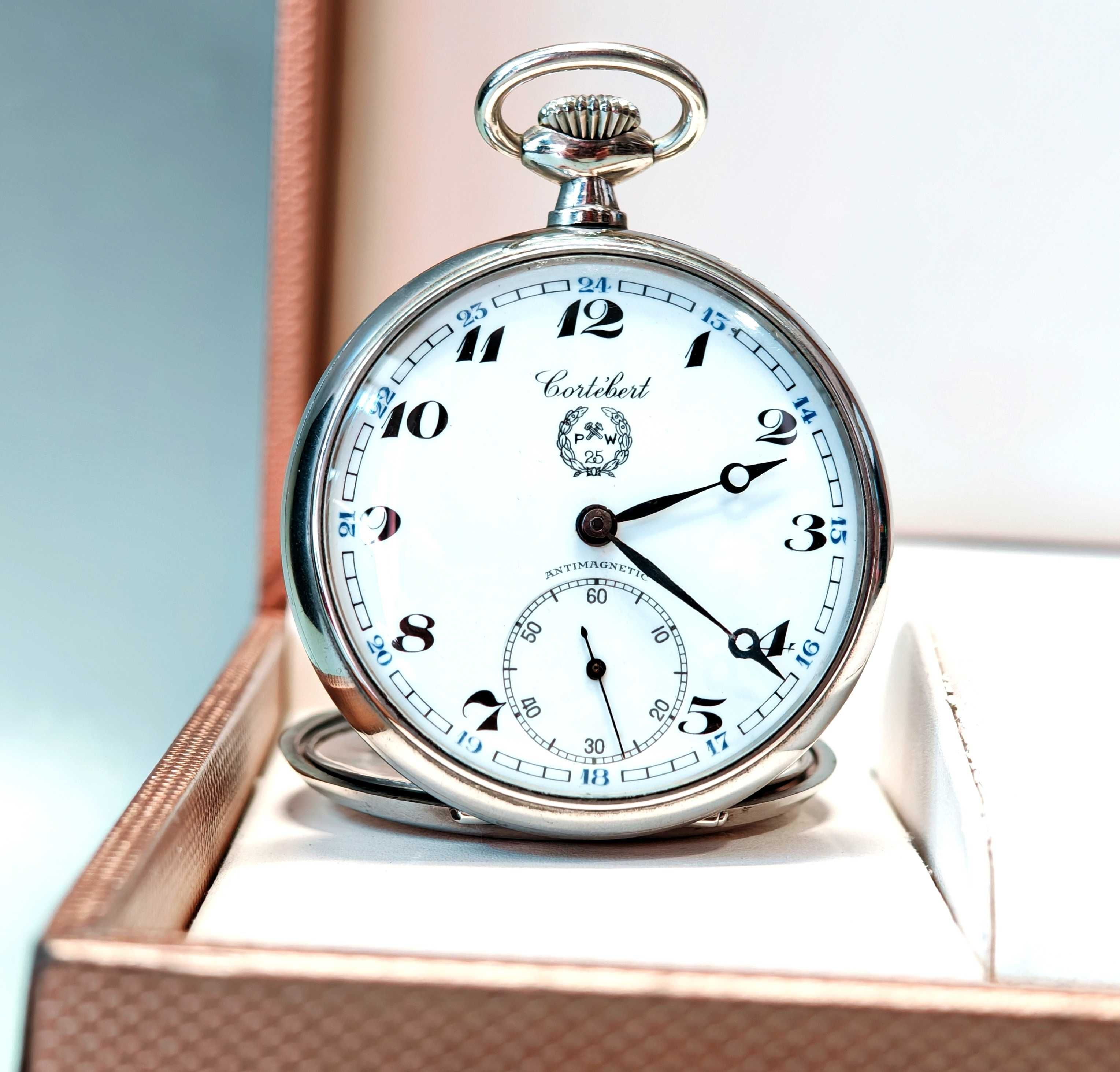 Zegarek Kieszonkowy CORTEBERT ANTIMAGNETIC 15J SWISS MADE Mechaniczny