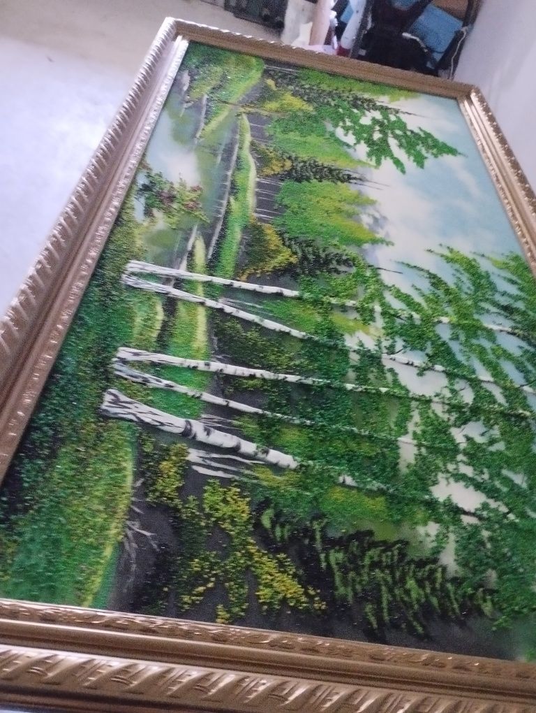Obraz widok malowany na desce