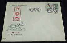 Sobrescrito de 1º Dia FDC XX Jogos Olímpicos 1972 Munique