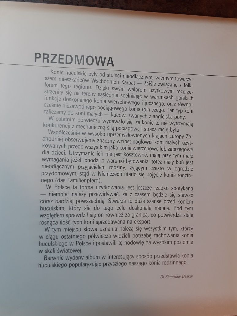 Marek P. Krzemień - Hucuły Konie Połonin Album z 1991 r /Spis treści/