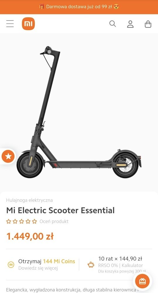 Nowa hulajnoga elektryczna Mi Electric Scooter Essential