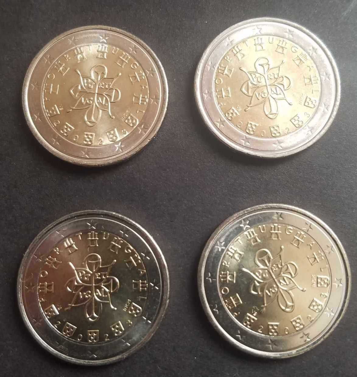 moedas de 2 euros 2008 e 2023