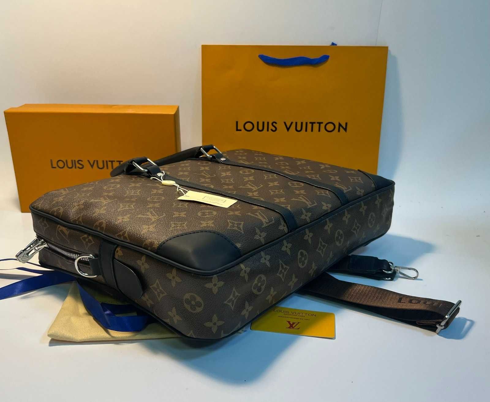 Męska torba aktówka teczka na laptop Louis Vuitton, skóra 76-09