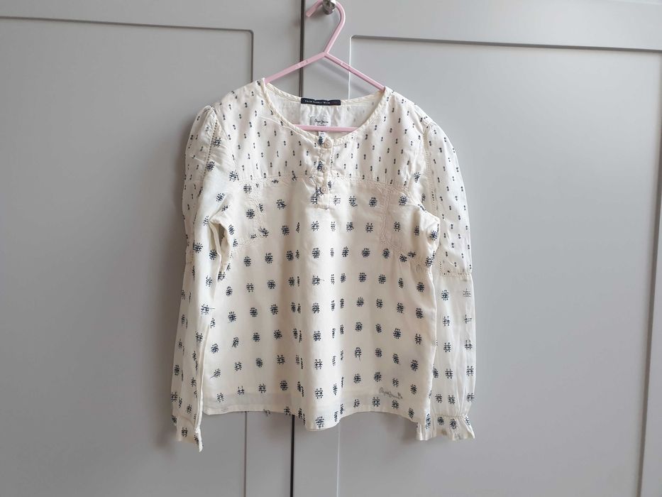 Biała kremowa haftowana bluzka koszula Pepe Jeans 134 140