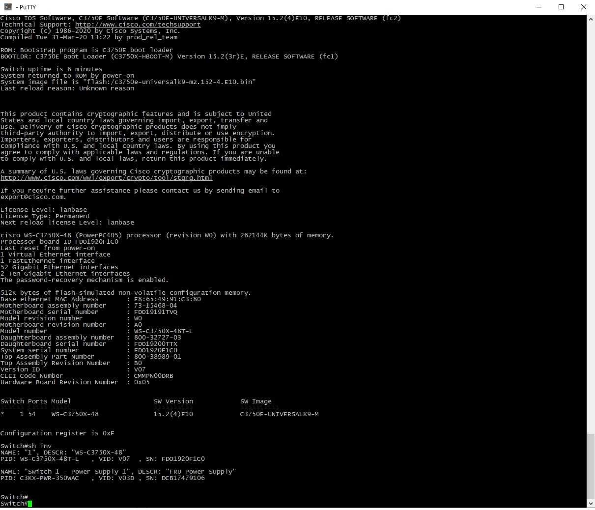 Коммутаторы 1GE Cisco Catalyst WS-C3750X-48T-L (нал/безнал)