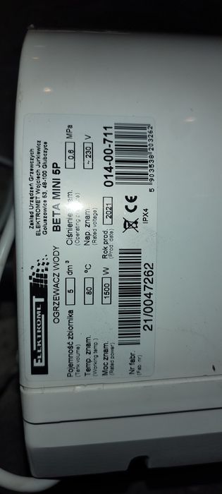 Ogrzewacz wody 5 l Beta Mini 5P