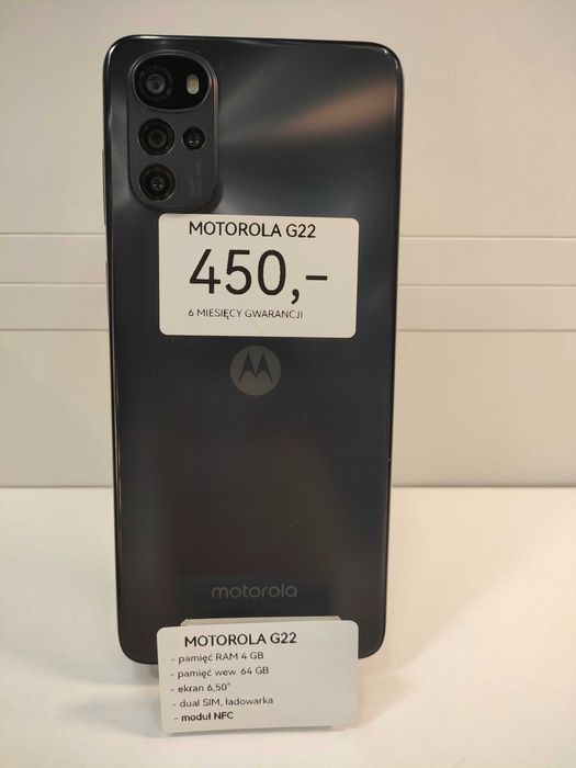 Smartfon Motorola G22 4/64GB LTE Cosmic Black