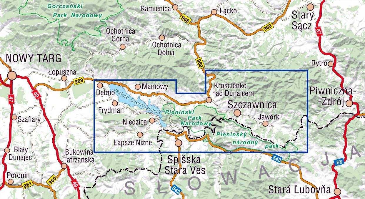 Mapa PIENINY 1:25 000 COMPASS laminowana