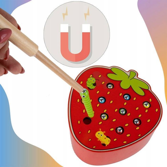 Gra Zręcznościowa Drewaniana Złap Robaczka Magnes