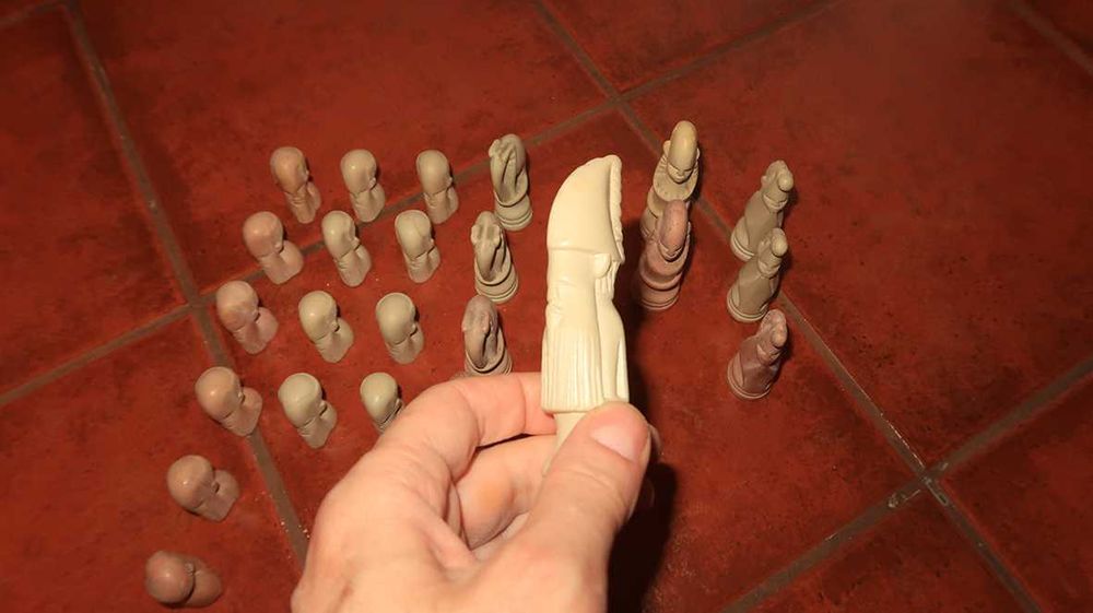 Peças jogo Xadrez pedra