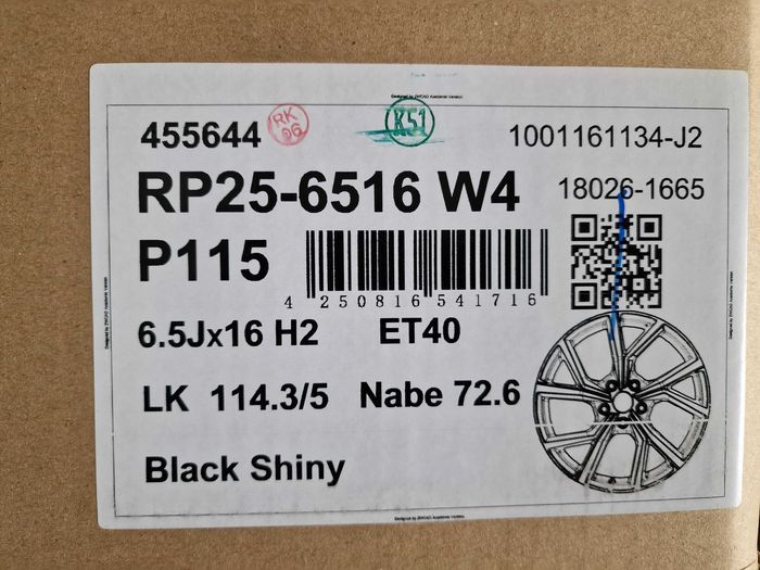 NOWE alufelgi DACIA 16" 5x114,3 Duster Czarne