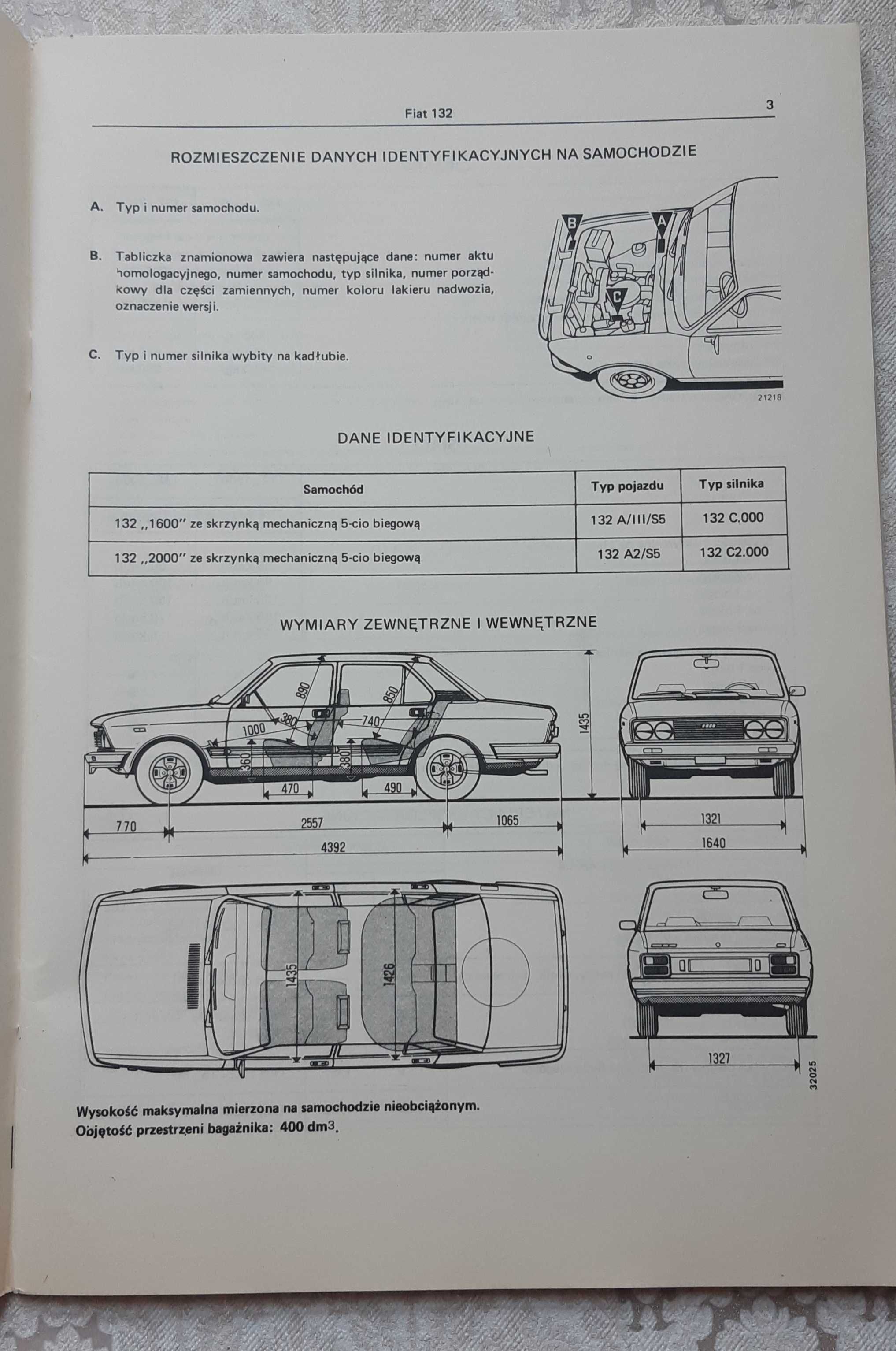 FSO Fiat 132p skrócona instrukcja napraw