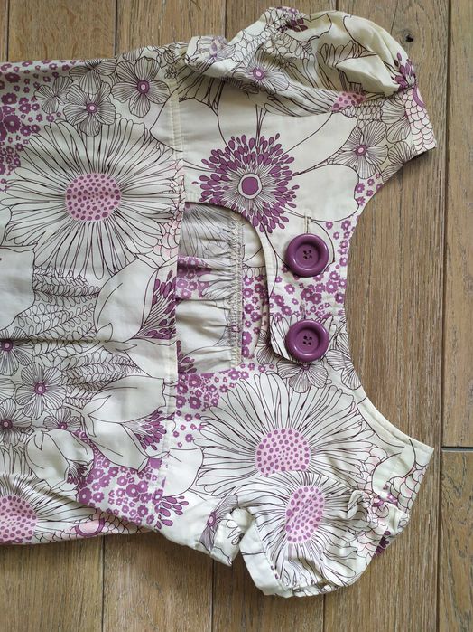 Sukienka boho tunika w kwiatki M krótki rękaw New Look