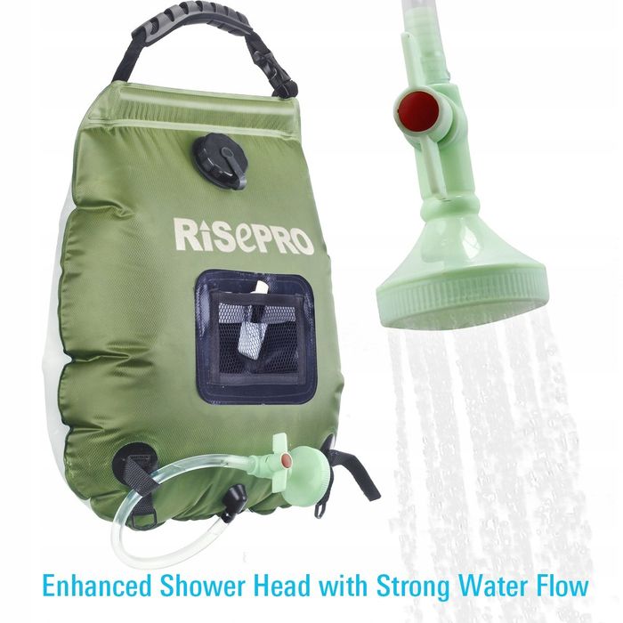 RisePro Prysznic Solarny Przenośny Turystyczny 20L