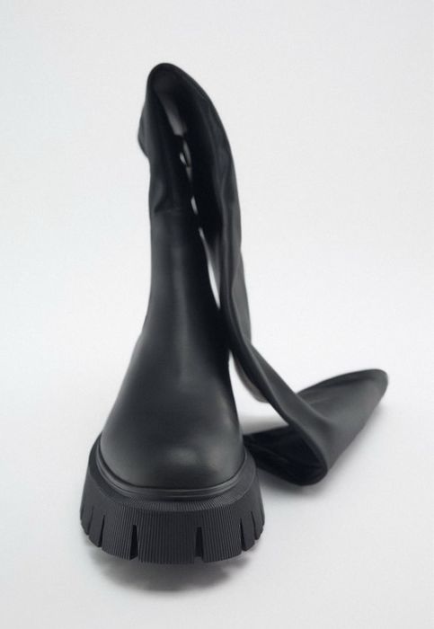 Zara сапоги чулки ботфорти чоботи