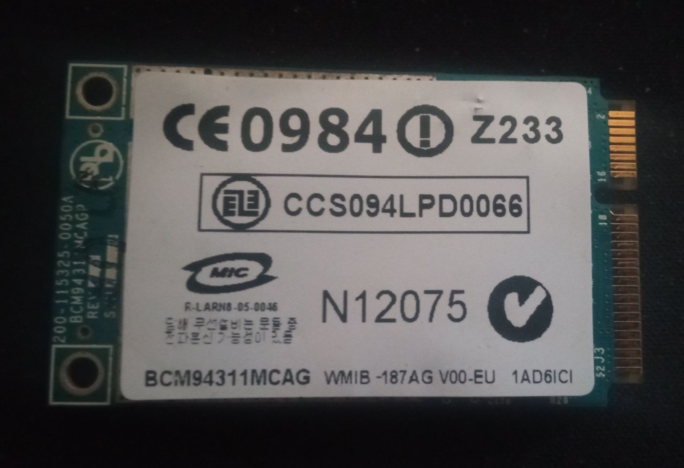 Модуль Wi-Fi BCM94311MCAG HP Pavilion MiniPCI-Express .