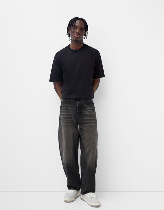 Джинси Bershka Skater Fit (W 36) чорні чоловічі скейтерські широкі