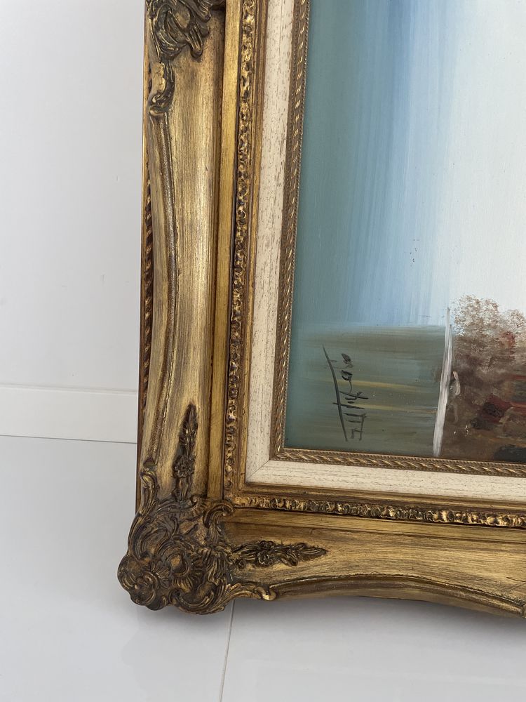 Quadro antigo com moldura dourada