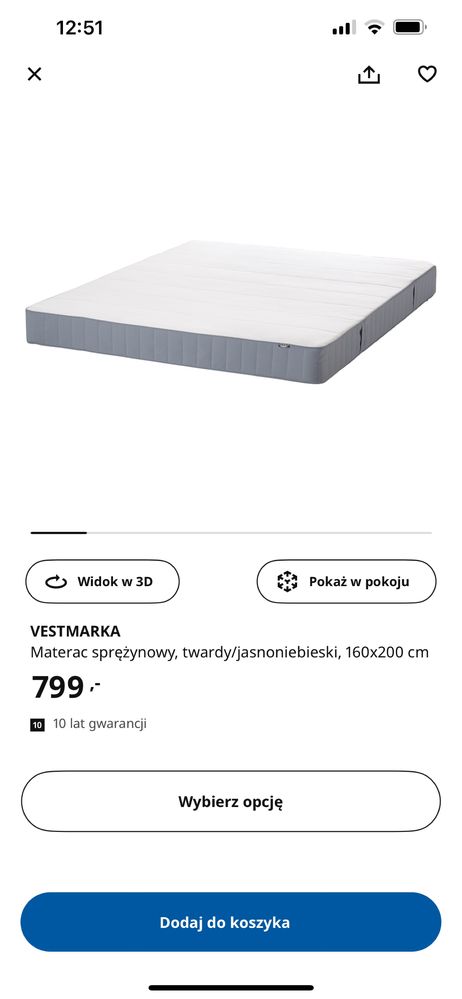 Materac Ikea 160x200