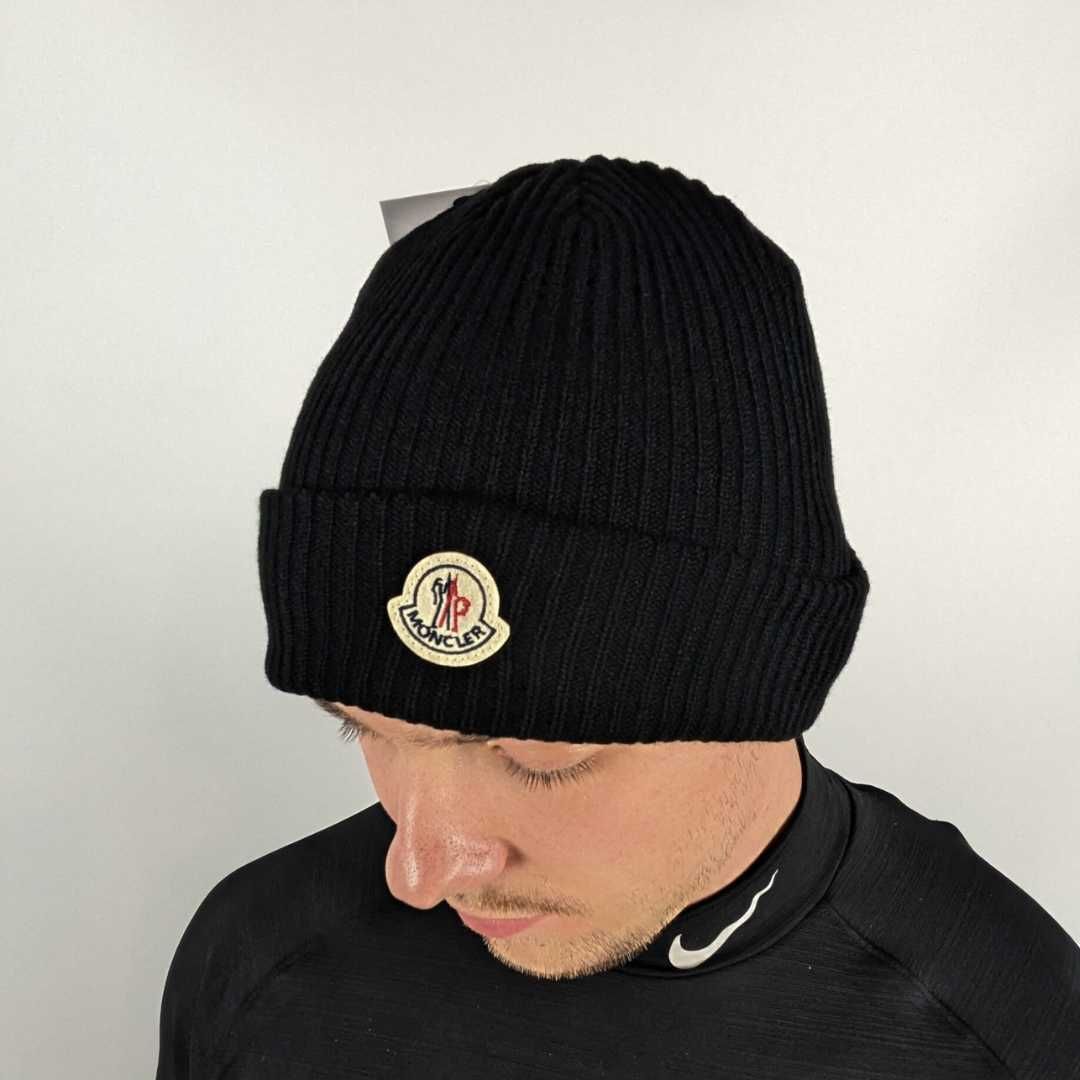 Шапка монклер, шапка moncler, шапка унісекс, чорна, сіра, біла, шапки
