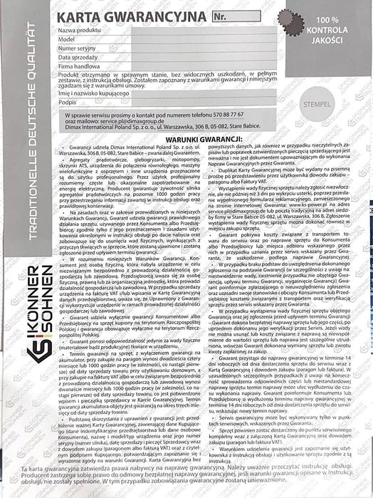 Generator LPG/Benzyna „Könner & Söhnen” KS 7000E G