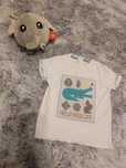 Biała koszulka t-shirt krokodyl obaibi 98 bawełna