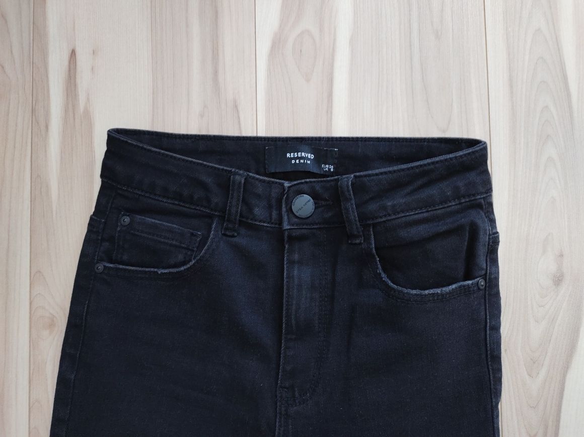 Spodnie jeansowe dżinsy czarne  H&M xs