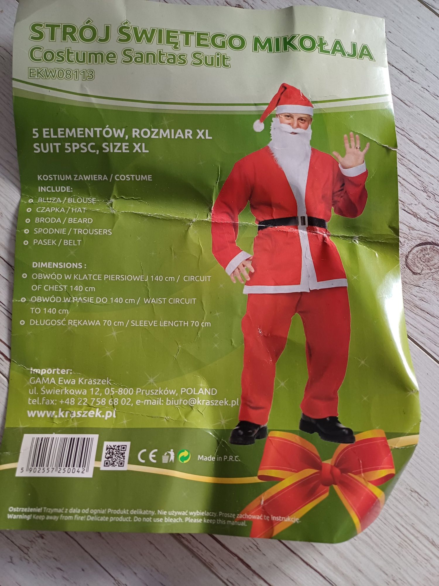 Kostium strój Mikołaja XL