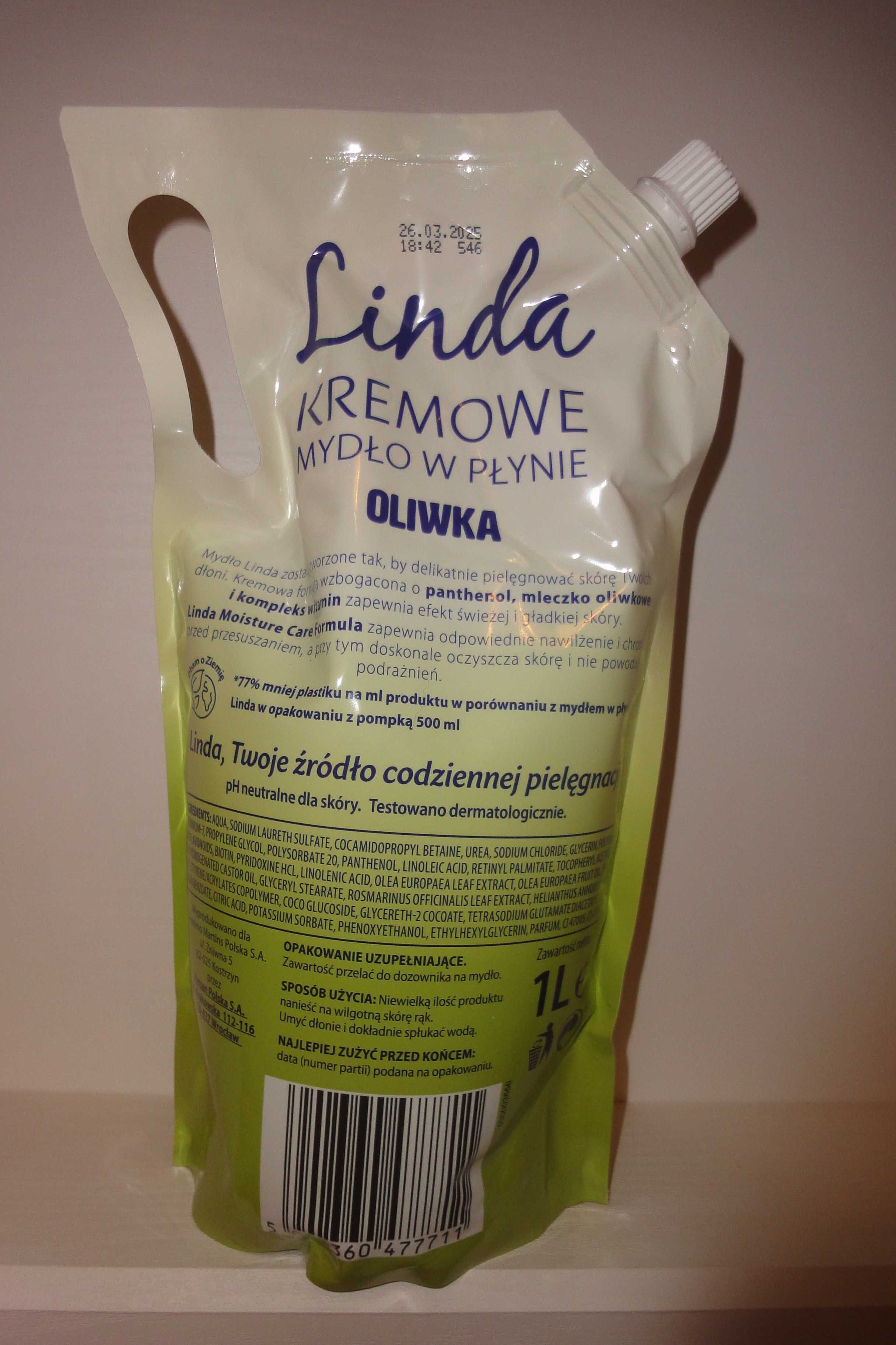 Zestaw 4 x Linda mydło w płynie oliwkowe zapas 1L oliwka