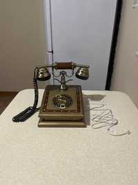 Telefon retro drewniany