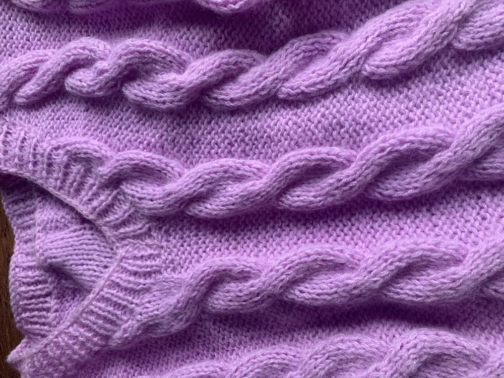 Sweter fioletowy ręcznie robiony