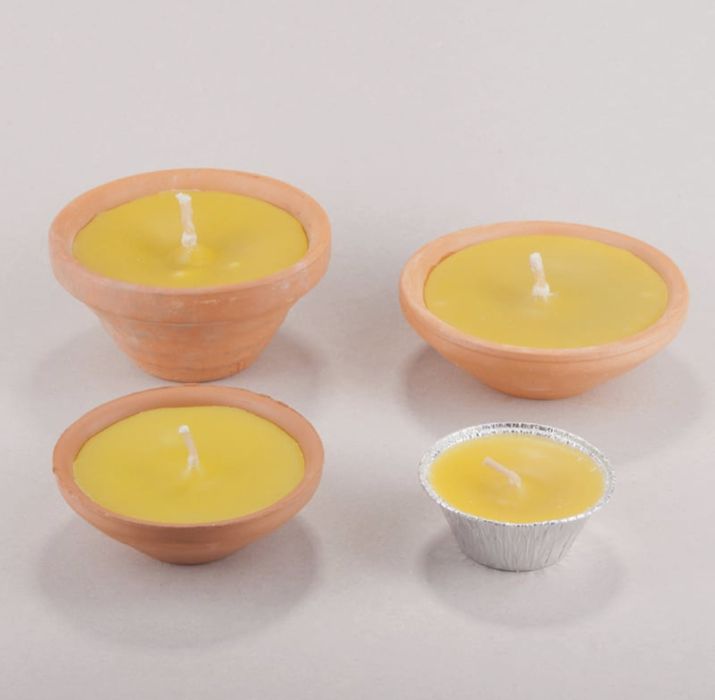 Velas Tigelas de barro / alumínio
