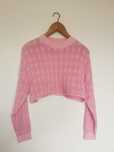 nowy różowy sweter new yorker crop top cukierkowy róż