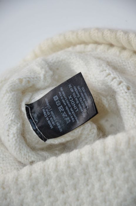 Lindex kremowa czapka angora one size